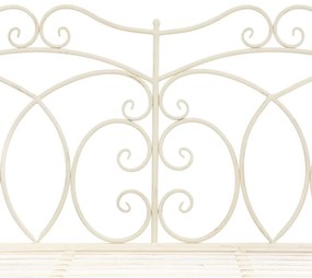 Banca de gradina, alb vintage, 104 cm, fier 1, Alb, 104 cm, 1