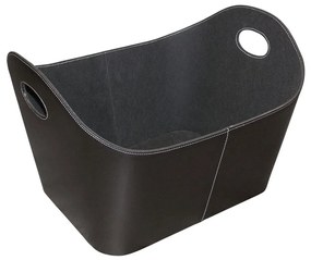Coș din plastic cu mânere pentru lemne 35x55 cm negru