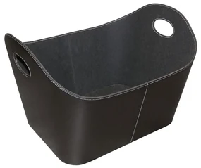 Coș din plastic cu mânere pentru lemne 35x55 cm negru