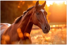 Tablou - Cal în apus de soare (90x60 cm)