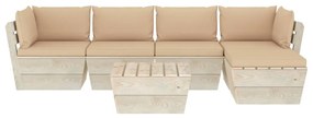 Set mobilier gradina din paleti cu perne, 6 piese, lemn molid