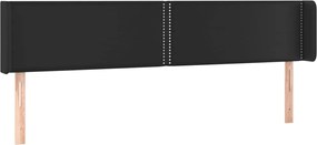 vidaXL Tăblie de pat cu aripioare negru 183x16x78/88cm piele ecologică