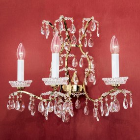 Aplica de perete de lux cristal Scholer Hirohito 3L 24K gold plated