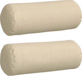 vidaXL Perne Bolster 2 pcs Crem Ø 25 x 70 cm țesătură