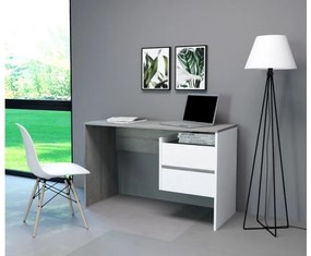 Masă PC Paca 3 (Beton + Alb mat). 1048469