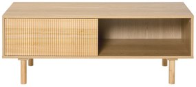 HOMCOM Masa de sufragerie pentru cafea, Stil nordic, cu Usa si Compartiment deschis, Culoare Lemn, 110x50x41.5cm