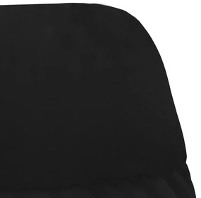 Scaun de relaxare cu taburet, negru, catifea Negru