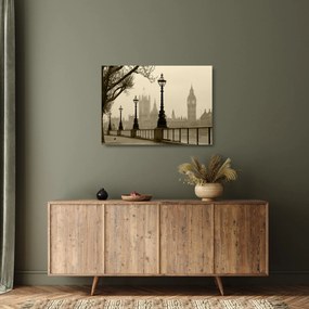 Tablou pe sticlă - Londra în ceață, Anglia (70x50 cm)