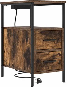 vidaXL Dulap de noapte Stejar fumuriu 30 x 48 x 61 cm Lemn compozit