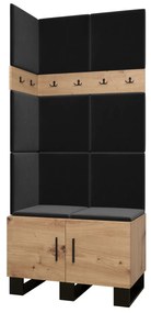 Set mobilier pentru hol Amanda 11 (Stejar artisan + Negru). 1085951