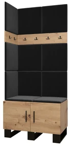 Set mobilier pentru hol Amanda 11 (Stejar artisan + Negru). 1085951