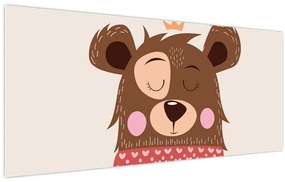 Tablou - Teddy ursuleț cu eșarfă roșie (120x50 cm)