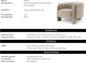 Fotoliu elegant design LUX Hazelwood, Harley leopard