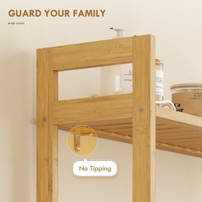 kleankin Raft din bambus pentru depozitare deasupra toaletei, Org | Aosom Romania