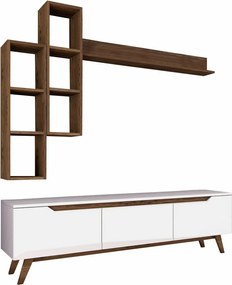 Perete TV Mia Walnut and White
