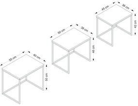 Set măsuțe de cafea Evita (Alb). 1072990