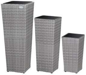 Deuba Set 3 ghivece de flori - gri