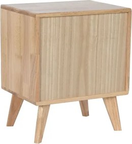 Noptiera din lemn de cauciuc si rattan, " Moon "