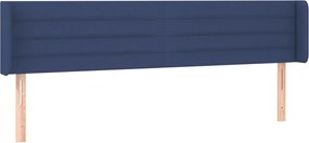 vidaXL Tăblie de pat cu aripioare albastru 163x16x78/88 cm textil