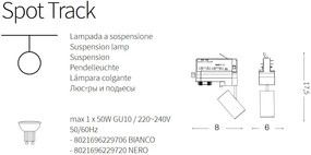 Spot directionabil pentru sina Link SPOT TRACK BIANCO 229706 IDL