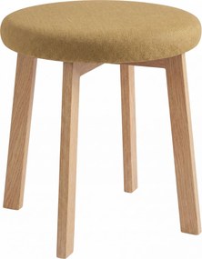 MAZZONI EXPORT Taburet rotund ZOI Caramel (Storm 45) / cadru din stejar