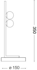 Lampă LED de masă Ideal Lux PING PONG 2xLED/3W/230V CRI 90 alamă