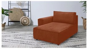 Modul pentru canapea cărămiziu cu tapițerie din catifea reiată (cu colț pe partea stângă ) Nihad modular – Bobochic Paris