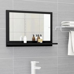 Oglinda de baie, negru, 60 x 10,5 x 37 cm, PAL Negru, 60 cm