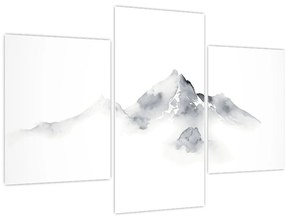 Tablou - Pictură cu cerneală de munți (90x60 cm)