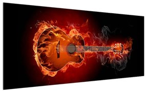 Tablou cu chitara  în foc (120x50 cm), în 40 de alte dimensiuni noi
