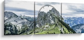 Tablou - Crestele munților (cu ceas) (90x30 cm)