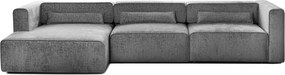 Colțar Extensibil 5 locuri ZANETTO, cu ladă de depozitare, 340x157x70 cm, Gri-Onyx / Stanga