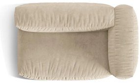 Modul pentru canapea modulară bej cu tapițerie din catifea (cu colț pe partea dreaptă) Martina – Micadoni