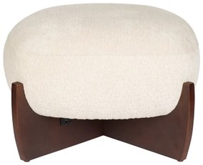 Taburet bej cu tapițerie din țesătură bouclé Emilius – Dutchbone