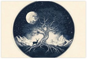 Tablou – Arbore magic cu cerb I. (90x60 cm)
