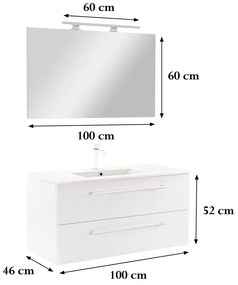 Mobilier complet de baie Vario Clam 100 alb-alb