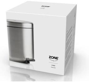 Coș de gunoi argintiu mat cu pedală din oțel inoxidabil 4 l Ume – Zone