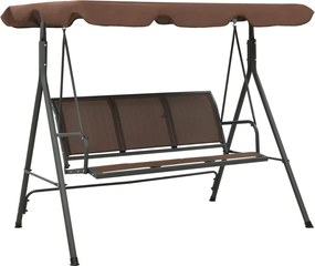vidaXL Balansoar de grădină cu copertină, cafeniu
