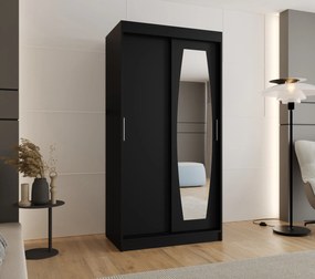 Dulap de haine 100 cm Rosaria (Negru). 1126290