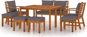 vidaXL Set mobilier de grădină cu perne, 9 piese, lemn masiv de acacia