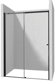 Usa sticla dus culisanta 170x200 cm profil negru Deante Kerria Plus 1700x2000 mm, Negru mat