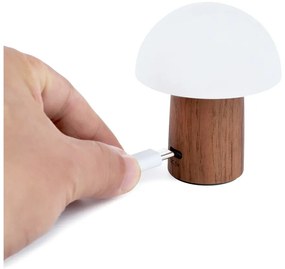 Veioză albă/în culoare naturală închisă LED (înălțime 7 cm) Alice Mushroom – Gingko