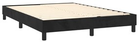 Cadru de pat box spring, negru, 140x190 cm, catifea