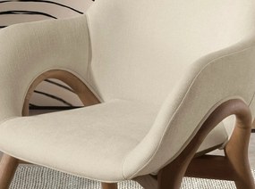 Scaun modern design italian, Lemn, Tesatura, Beige