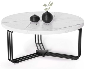Masă de cafea Adrienne (marmură albă + negru). 1039410