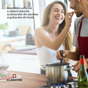 Klarstein Ignito Domino, plită pe gaz, 2 arzătoare Sabaf, oțel inoxidabil, argintiu