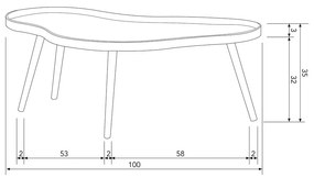 Măsuță auxiliară 58x100 cm Mae – WOOOD