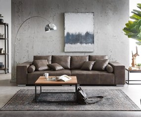 Canapea extensibilă dumonde cu ladă de depozitare si sezut confortabil din spuma high-density, Marbela Tobago Brown XXL 295x100 cm