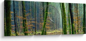 Tablou cu pădure (cu ceas) (90x30 cm)
