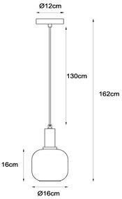 Lustră pe cablu Lucide 45494/16/65 JOANET 1xE27/40W/230V negru